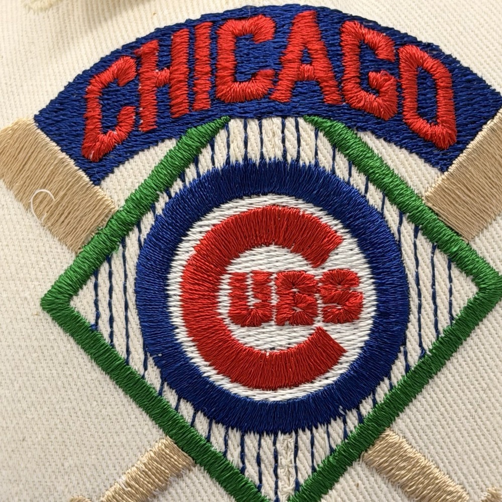 Vintage 1991 Chicago Cubs Snapback Hat The Game Cream Blue NWT Limited‎ - Picture 4 of 16